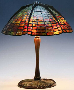 Tiffany Studios Leaded Glass Geometric Table Lamp
